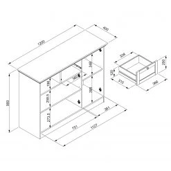 Norrwood Commode Woodland I - Anthracite -ÉcoMaison Soldes 1000316615 211221 114545000593 SKETCH DETAILS P000000001000316615 sketch
