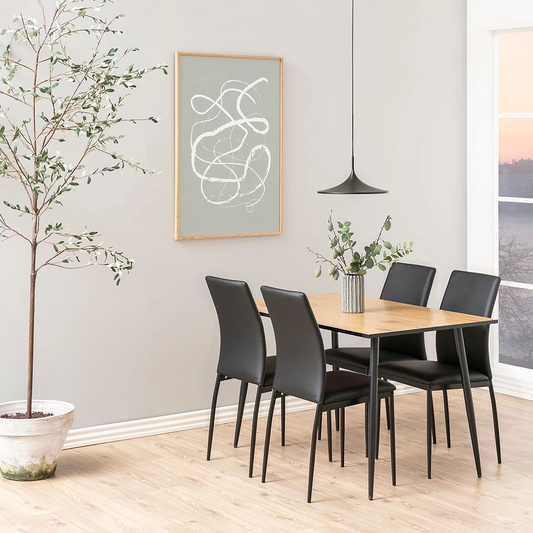 Loftscape Chaises capitonnées Domenica I (4) - Noir 2 Loftscape Chaises capitonnées Domenica I (4) - Noir – Image 2