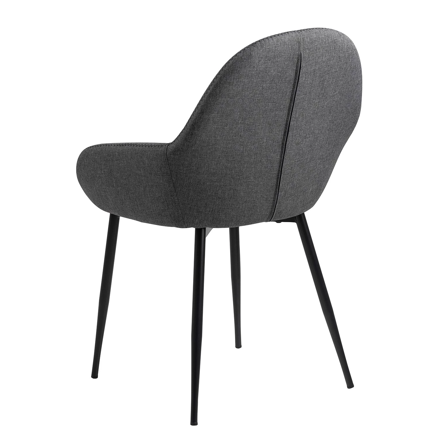 Loftscape Chaises à accoudoirs Kia II (lot de 2) - Tissu / Fer - Gris / Noir 5 Loftscape Chaises à accoudoirs Kia II (lot de 2) - Tissu / Fer - Gris / Noir – Image 5