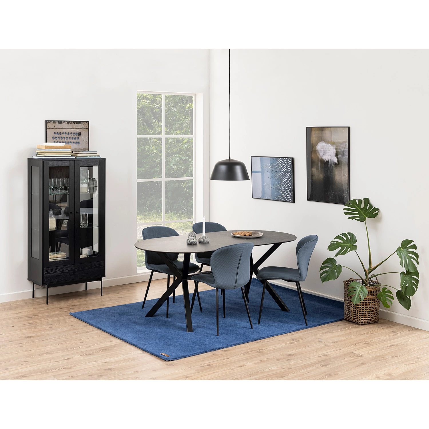 Loftscape Chaises capitonnées Koriella (lot de 2) - Velours côtelé / Fer - Gris / Noir 3 Loftscape Chaises capitonnées Koriella (lot de 2) - Velours côtelé / Fer - Gris / Noir – Image 3