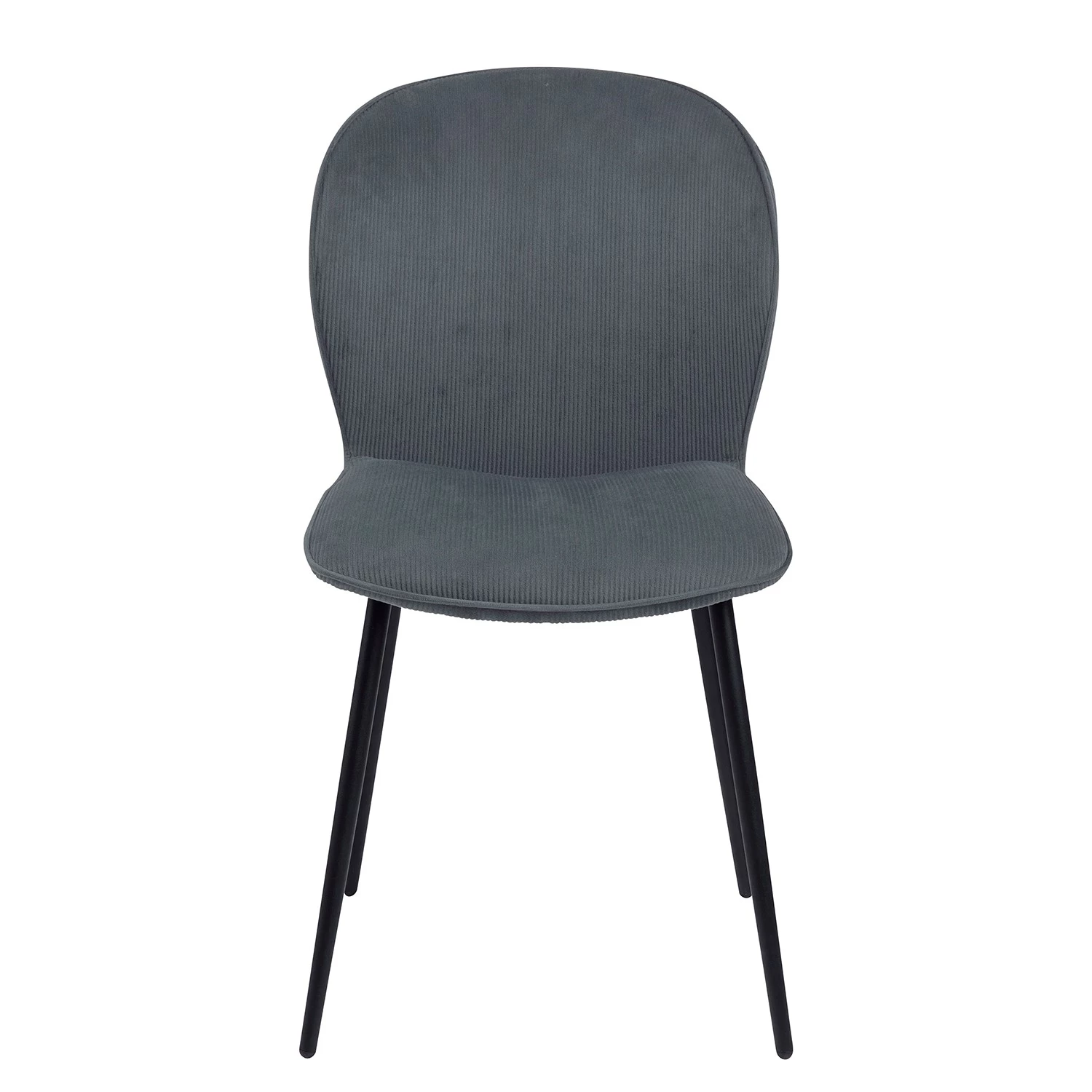 Loftscape Chaises capitonnées Koriella (lot de 2) - Velours côtelé / Fer - Gris / Noir 4 Loftscape Chaises capitonnées Koriella (lot de 2) - Velours côtelé / Fer - Gris / Noir – Image 4