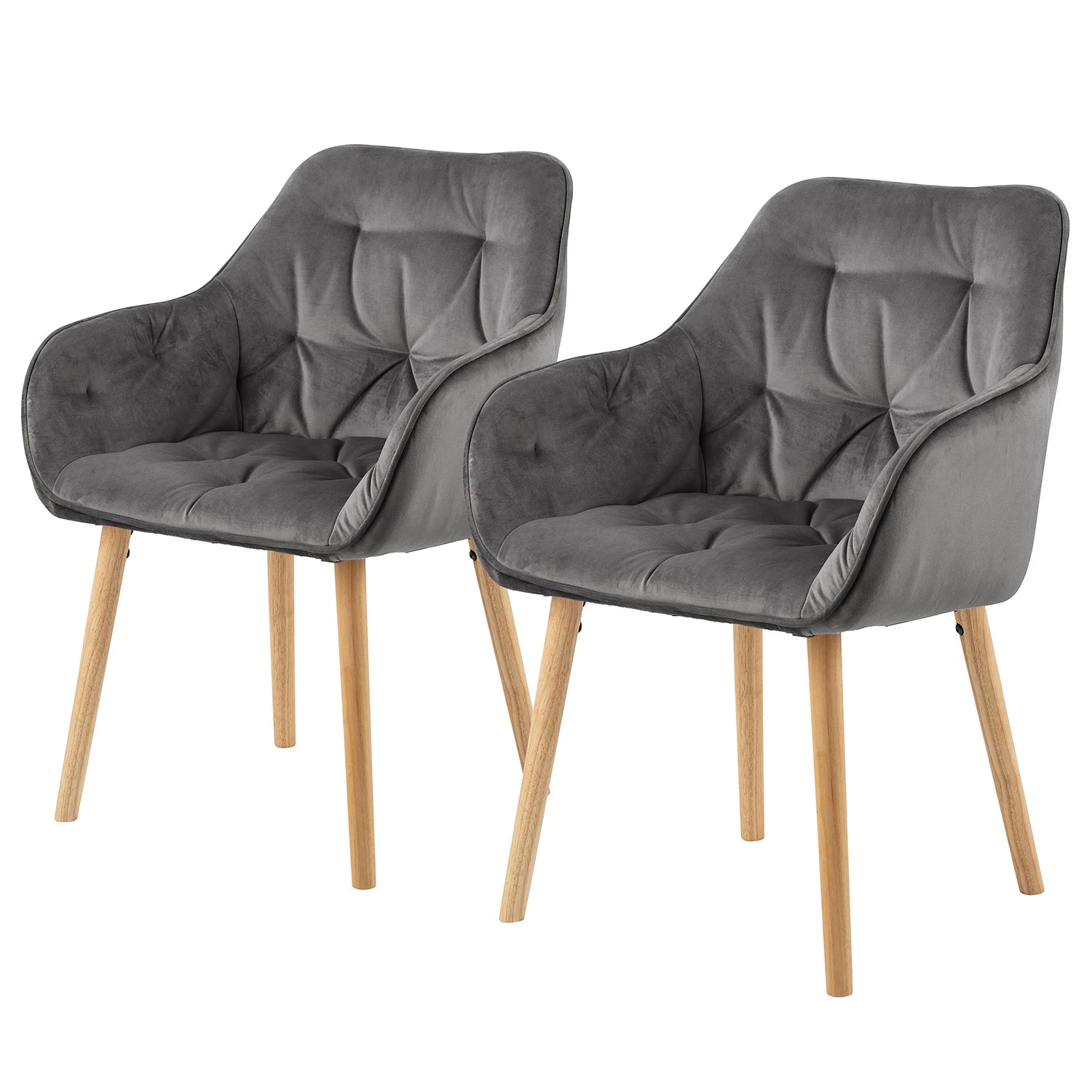 Loftscape Chaises à accoudoirs Magrin II (2) - Gris 1 Loftscape Chaises à accoudoirs Magrin II (2) - Gris