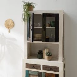 Wolf-Möbel Vaisselier Goa White - Partiellement en manguier massif - Manguier vintage blanc -ÉcoMaison Soldes 1000326948 220621 031 DETAILS P000000001000326948