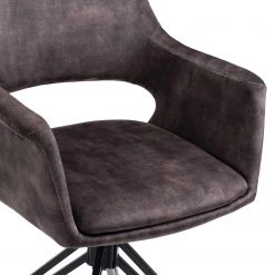 Loftscape Chaises à accoudoirs Moala II (lot de 2) - Velours / Acier - Gris vintage / Noir -ÉcoMaison Soldes 1000329352 220203 161419000060 DETAILS P000000001000329352