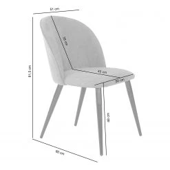 Chaises capitonnées Ruxby (lot de 2) - Gris -ÉcoMaison Soldes 1000329353 220203 161420000500 SKETCH DETAILS P000000001000329353 sketch