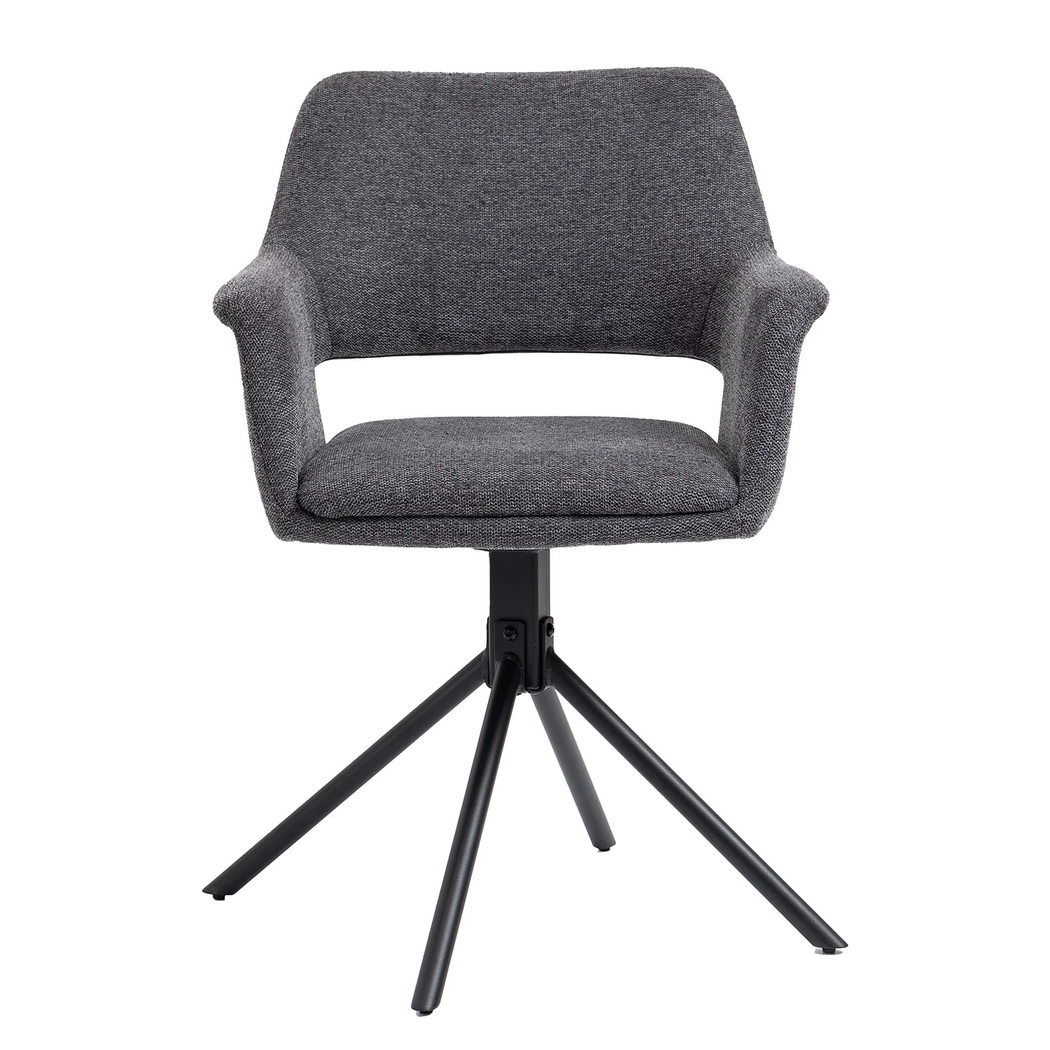 Loftscape Chaise à accoudoirs Keldur II (lot de 2) - Tissu / Acier - Gris / Noir 2 Loftscape Chaise à accoudoirs Keldur II (lot de 2) - Tissu / Acier - Gris / Noir – Image 2