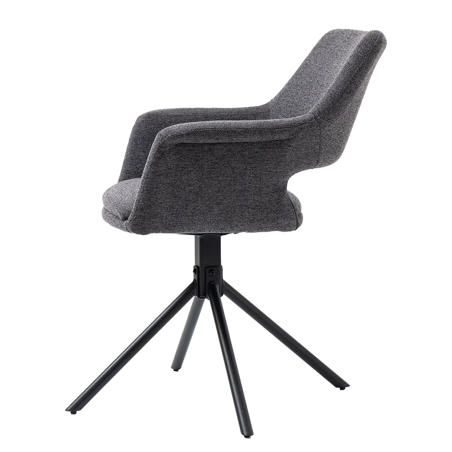 Loftscape Chaise à accoudoirs Keldur II (lot de 2) - Tissu / Acier - Gris / Noir 3 Loftscape Chaise à accoudoirs Keldur II (lot de 2) - Tissu / Acier - Gris / Noir – Image 3