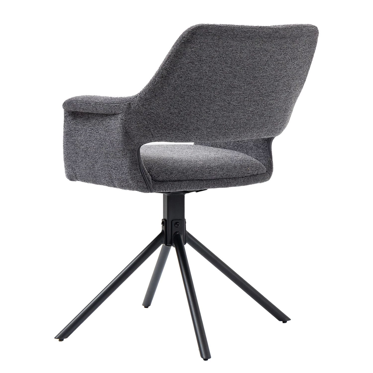 Loftscape Chaise à accoudoirs Keldur II (lot de 2) - Tissu / Acier - Gris / Noir 4 Loftscape Chaise à accoudoirs Keldur II (lot de 2) - Tissu / Acier - Gris / Noir – Image 4