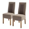 Norrwood Chaises capitonnées Reedy (lot de 2) - Cappuccino - Chêne clair