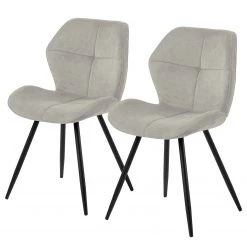 Loftscape Chaises capitonnées Runcorn (lot de 2) - Gris lumineux