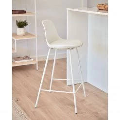 Loftscape Chaises de bar Royale (lot de 2) - Matière plastique et imitation cuir / Acier - Blanc -ÉcoMaison Soldes 1000340181 220414 021 MOOD DETAILS P000000001000340181 mood