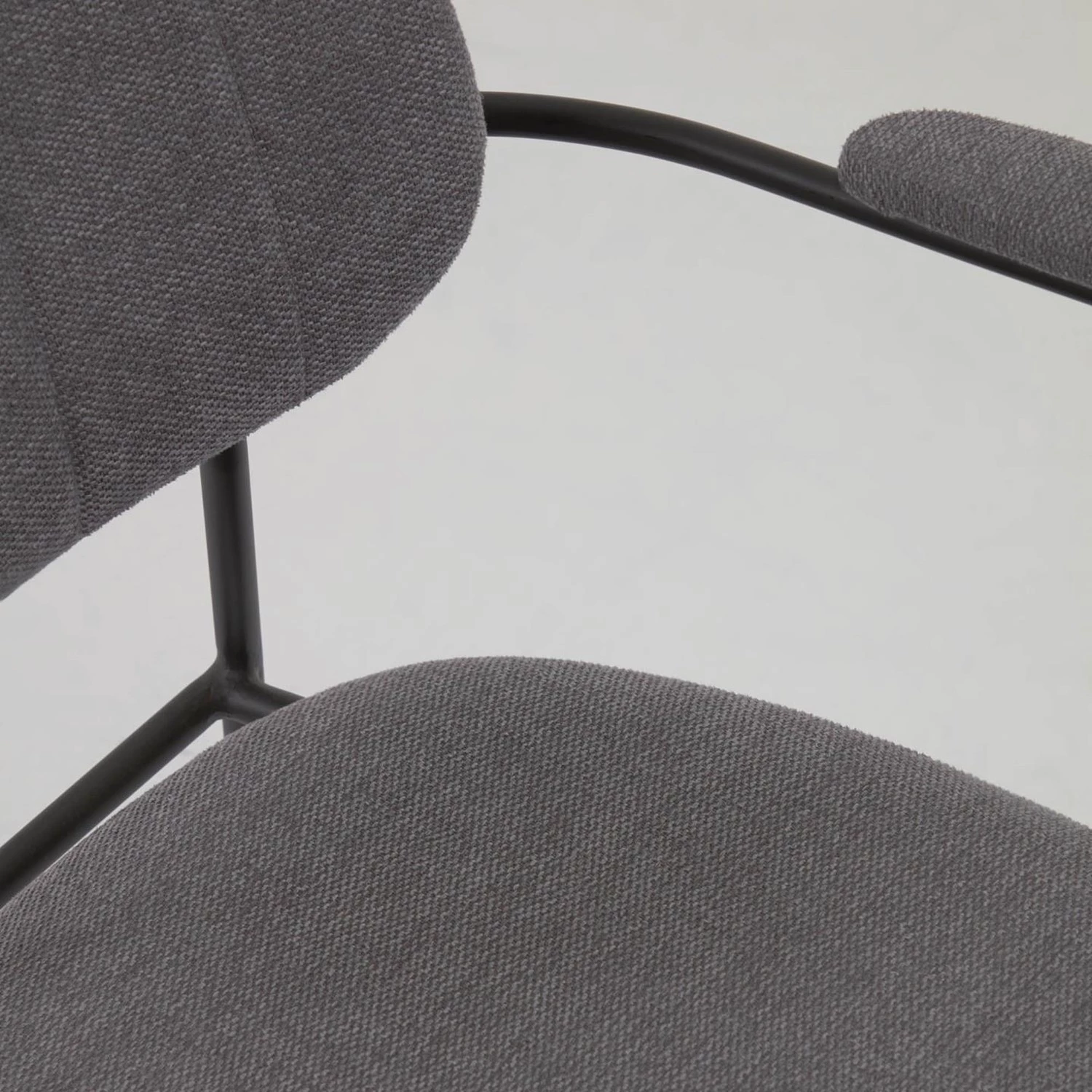 Loftscape Chaises à accoudoirs Sean II (lot de 2) - Chenille / Acier - Gris / Noir 8 Loftscape Chaises à accoudoirs Sean II (lot de 2) - Chenille / Acier - Gris / Noir – Image 8