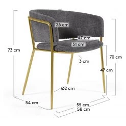 Loftscape Chaises accoudoirs Vilhena V (lot de 2) - Gris -ÉcoMaison Soldes 1000340232 220414 500 SKETCH DETAILS P000000001000340232 sketch