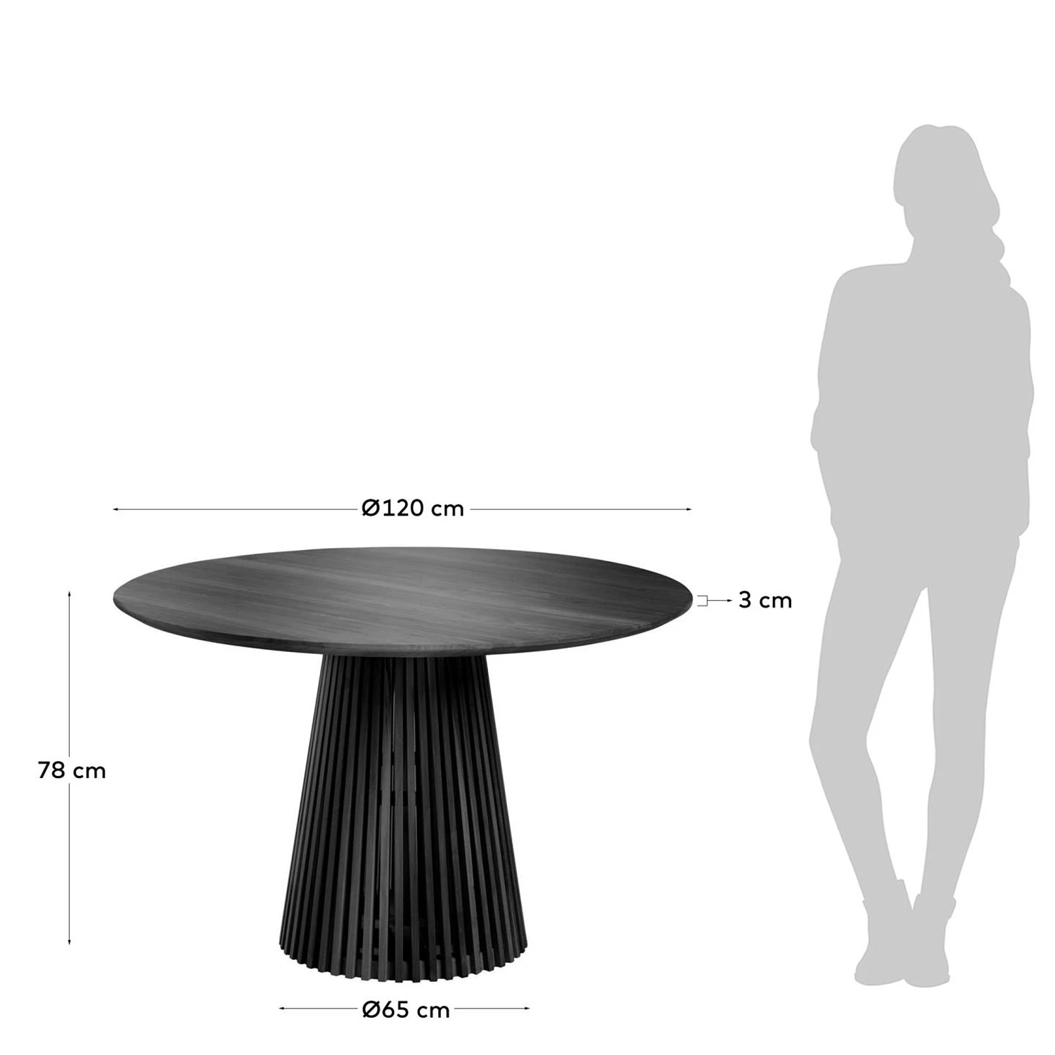 Loftscape Table Kooskia I - Mindy massif - Noir 8 Loftscape Table Kooskia I - Mindy massif - Noir – Image 8