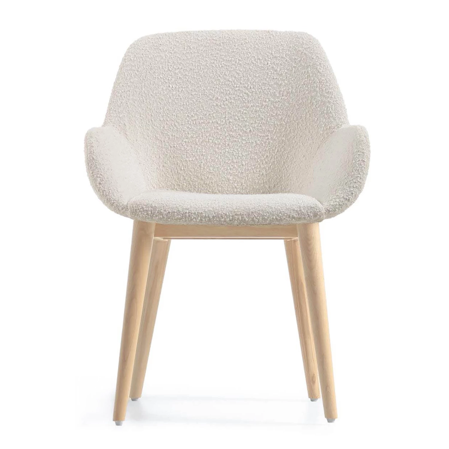 Loftscape Chaises à accoudoirs Kusamo V (lot de 4) - Tissu structuré - Blanc / Frêne 6 Loftscape Chaises à accoudoirs Kusamo V (lot de 4) - Tissu structuré - Blanc / Frêne – Image 6