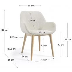 Loftscape Chaises à accoudoirs Kusamo V (lot de 4) - Tissu structuré - Blanc / Frêne 23 Loftscape Chaises à accoudoirs Kusamo V (lot de 4) - Tissu structuré - Blanc / Frêne -ÉcoMaison Soldes 1000340256 220414 500 SKETCH DETAILS P000000001000340256 sketch