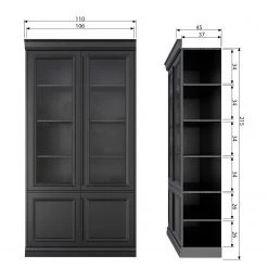 Red Living Vitrine Shady - Pin massif - Noir -ÉcoMaison Soldes 1000342119 220401 500 SKETCH DETAILS P000000001000342119 sketch