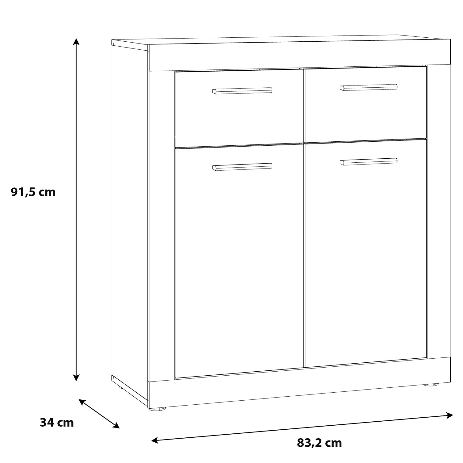 Loftscape Buffet Ballito - Blanc / Imitation noyer 8 Loftscape Buffet Ballito - Blanc / Imitation noyer – Image 8