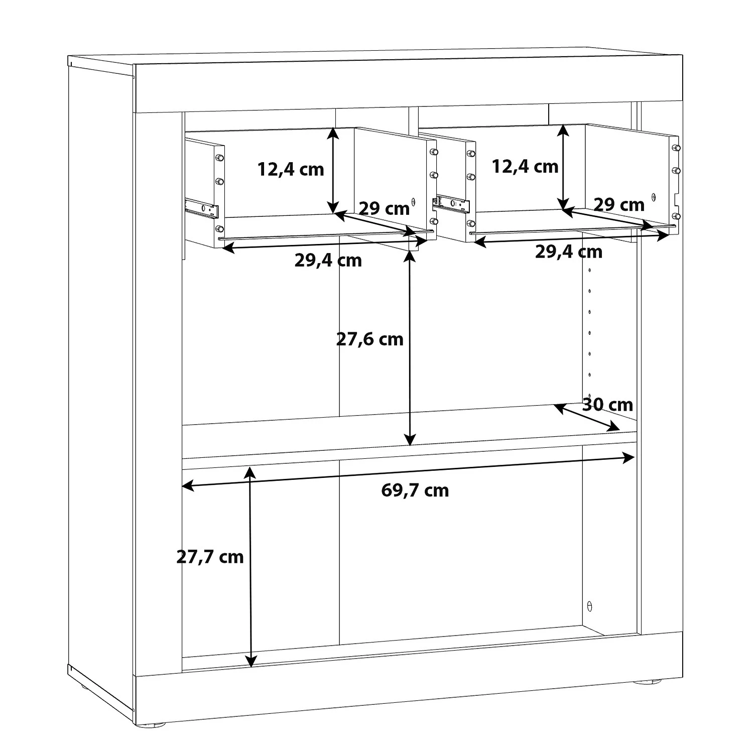 Loftscape Buffet Ballito - Blanc / Imitation noyer 9 Loftscape Buffet Ballito - Blanc / Imitation noyer – Image 9