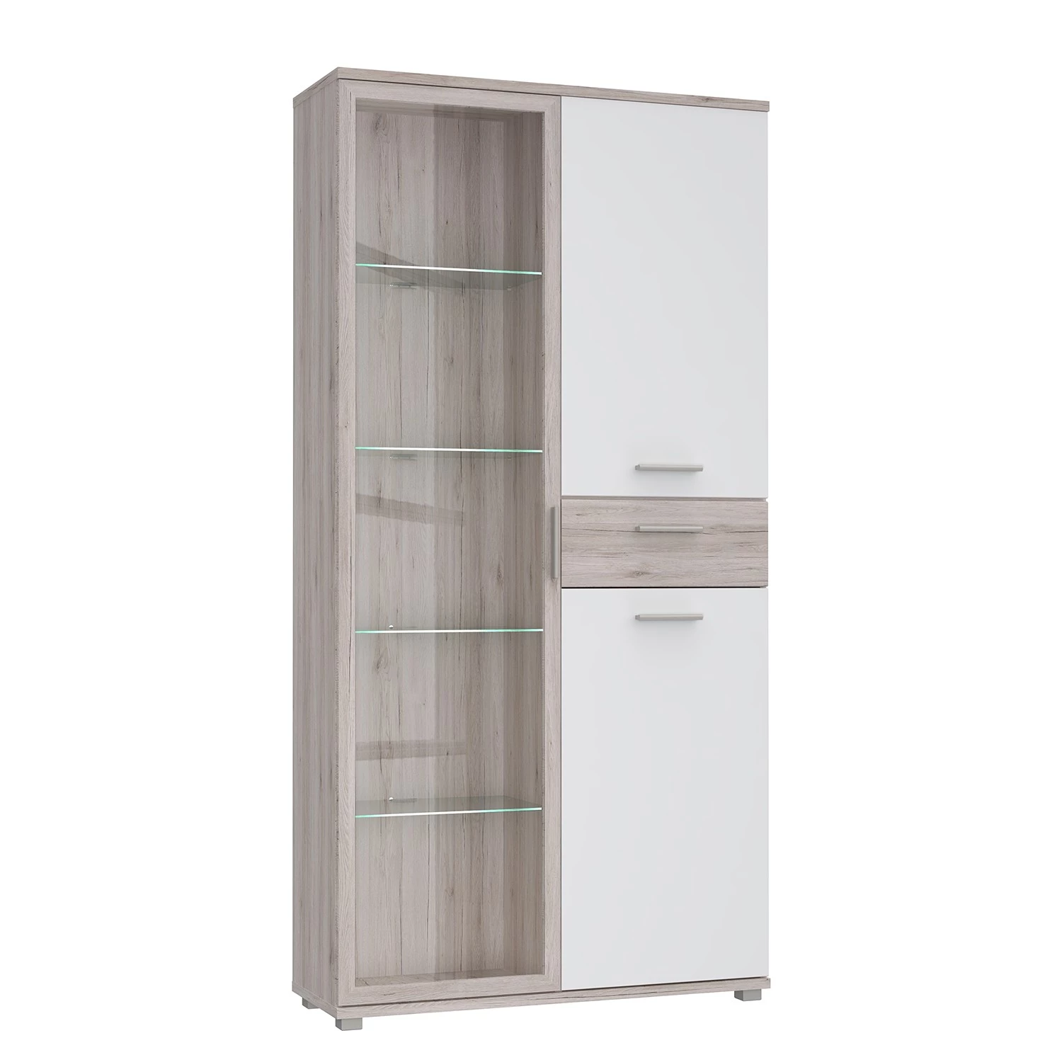 Loftscape Vitrine Piemont - Éclairage inclus - Imitation chêne de sable 1 Loftscape Vitrine Piemont - Éclairage inclus - Imitation chêne de sable