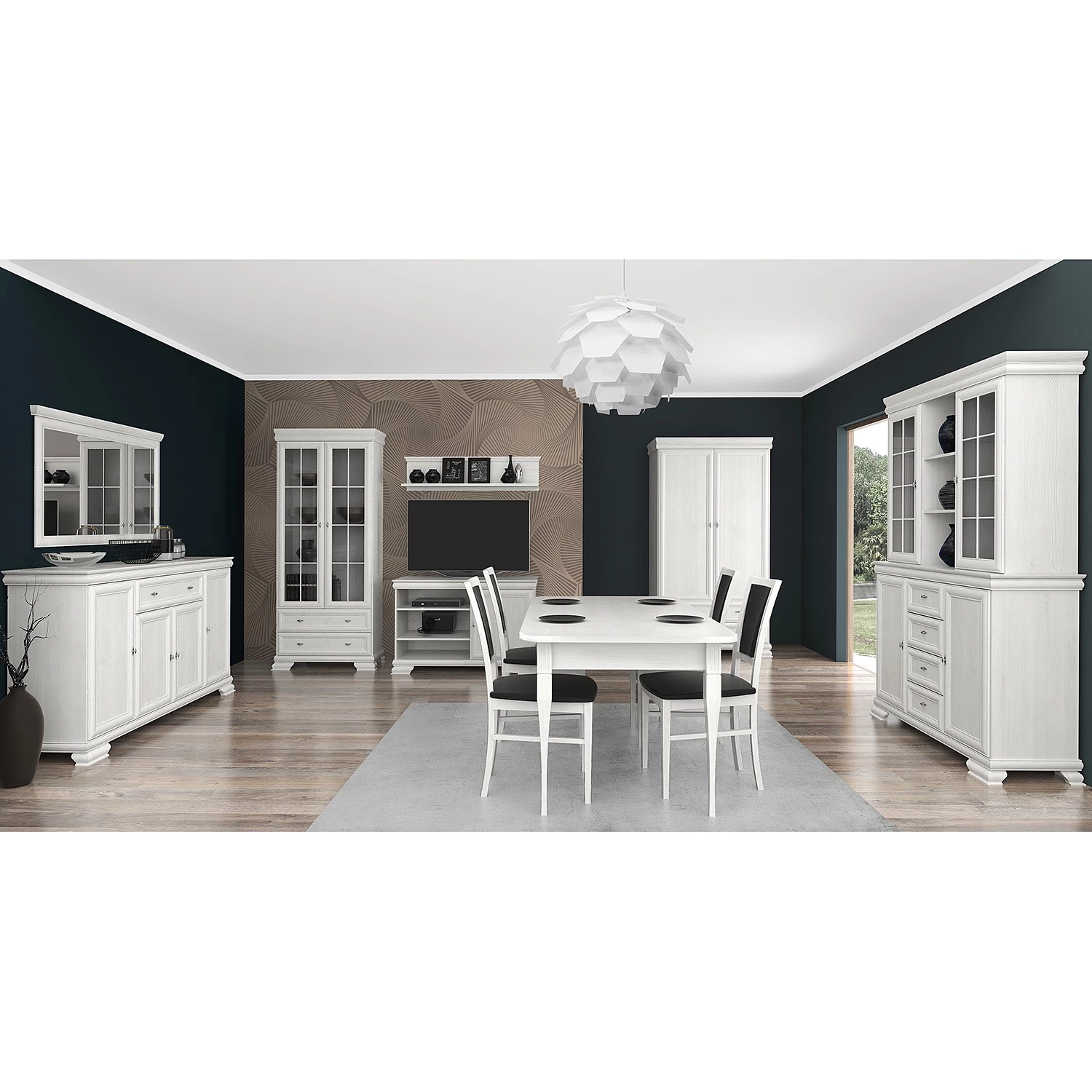 Ridgevalley Vitrine Summerbrook - Imitation chêne blanc 2 Ridgevalley Vitrine Summerbrook - Imitation chêne blanc – Image 2