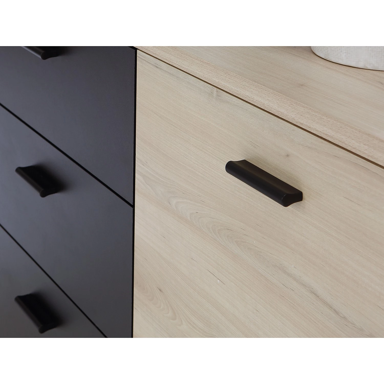 Loftscape Buffet Piemont I - Noir / Imitation chêne Bianco 6 Loftscape Buffet Piemont I - Noir / Imitation chêne Bianco – Image 6