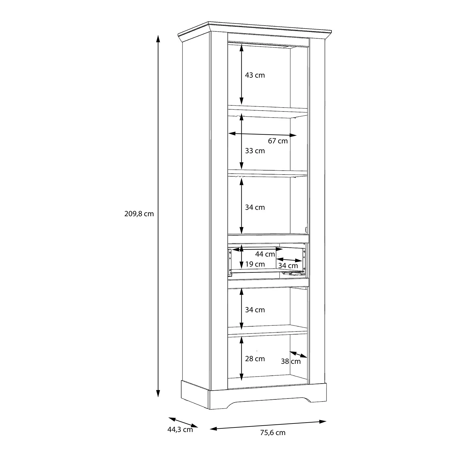 Ridgevalley Vitrine Sandvik - Éclairage inclus Imitation chêne blanc / Imitation chêne Nelson 6 Ridgevalley Vitrine Sandvik - Éclairage inclus Imitation chêne blanc / Imitation chêne Nelson – Image 6