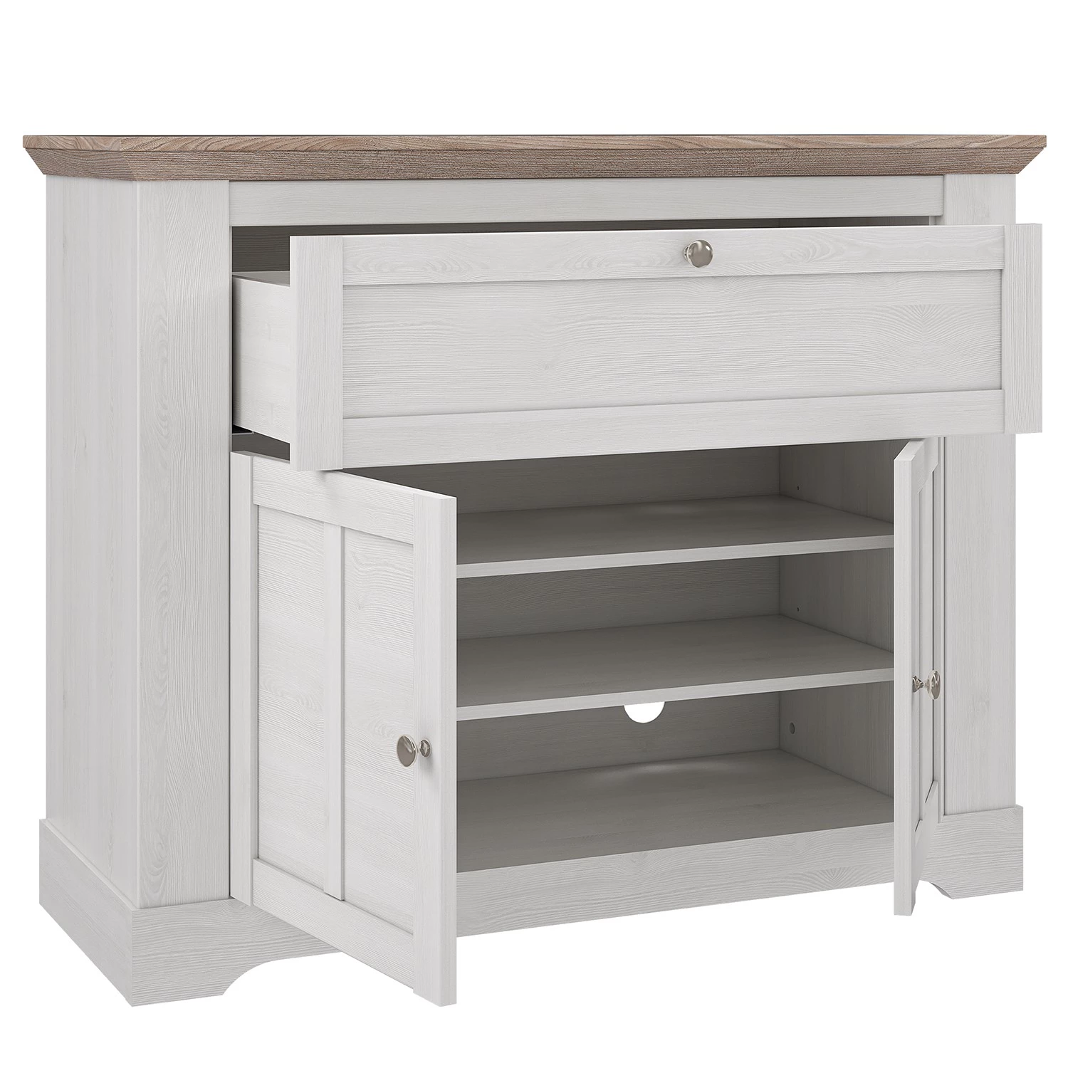 Ridgevalley Buffet Sandvik - Imitation chêne blanc / Imitation chêne Nelson 4 Ridgevalley Buffet Sandvik - Imitation chêne blanc / Imitation chêne Nelson – Image 4