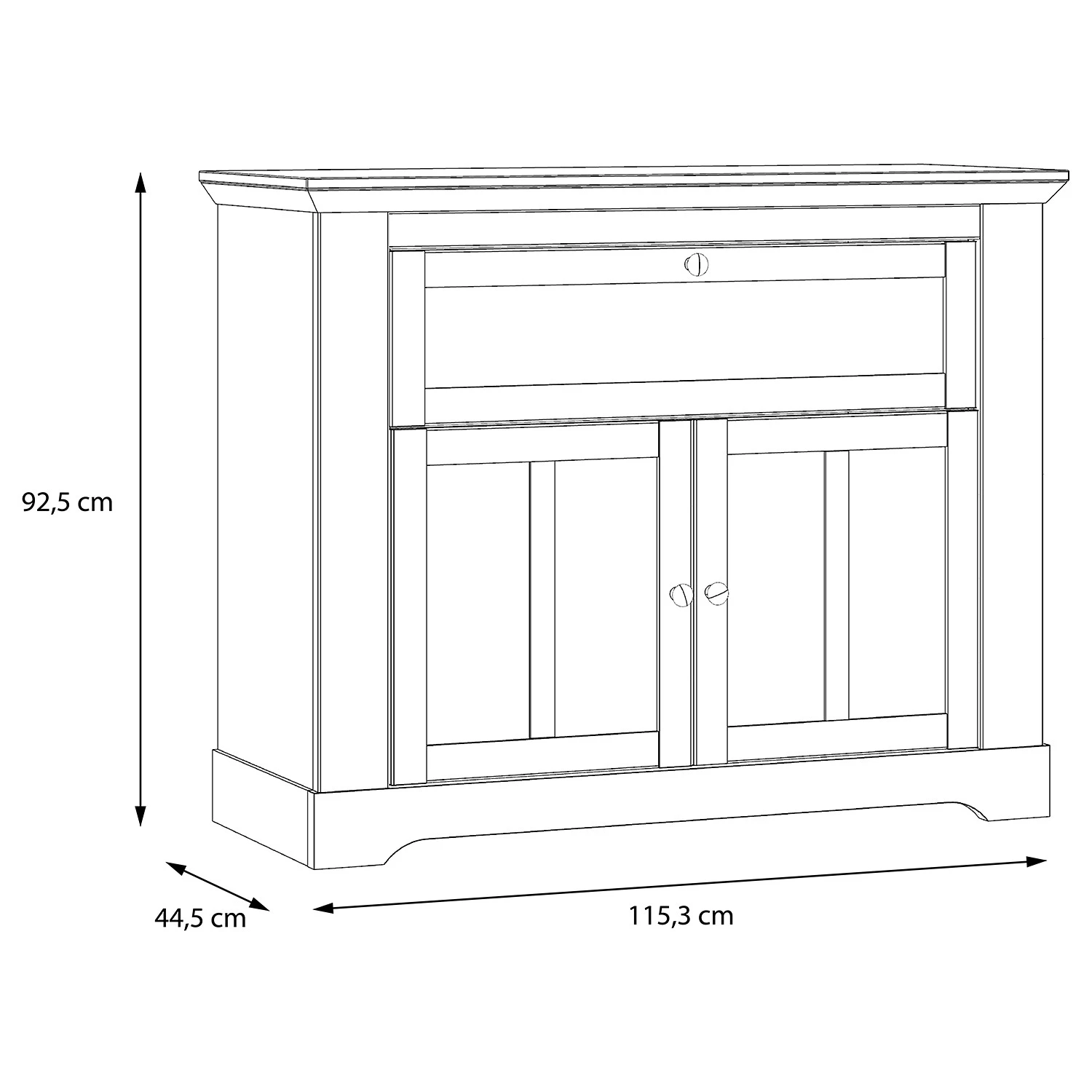 Ridgevalley Buffet Sandvik - Imitation chêne blanc / Imitation chêne Nelson 5 Ridgevalley Buffet Sandvik - Imitation chêne blanc / Imitation chêne Nelson – Image 5