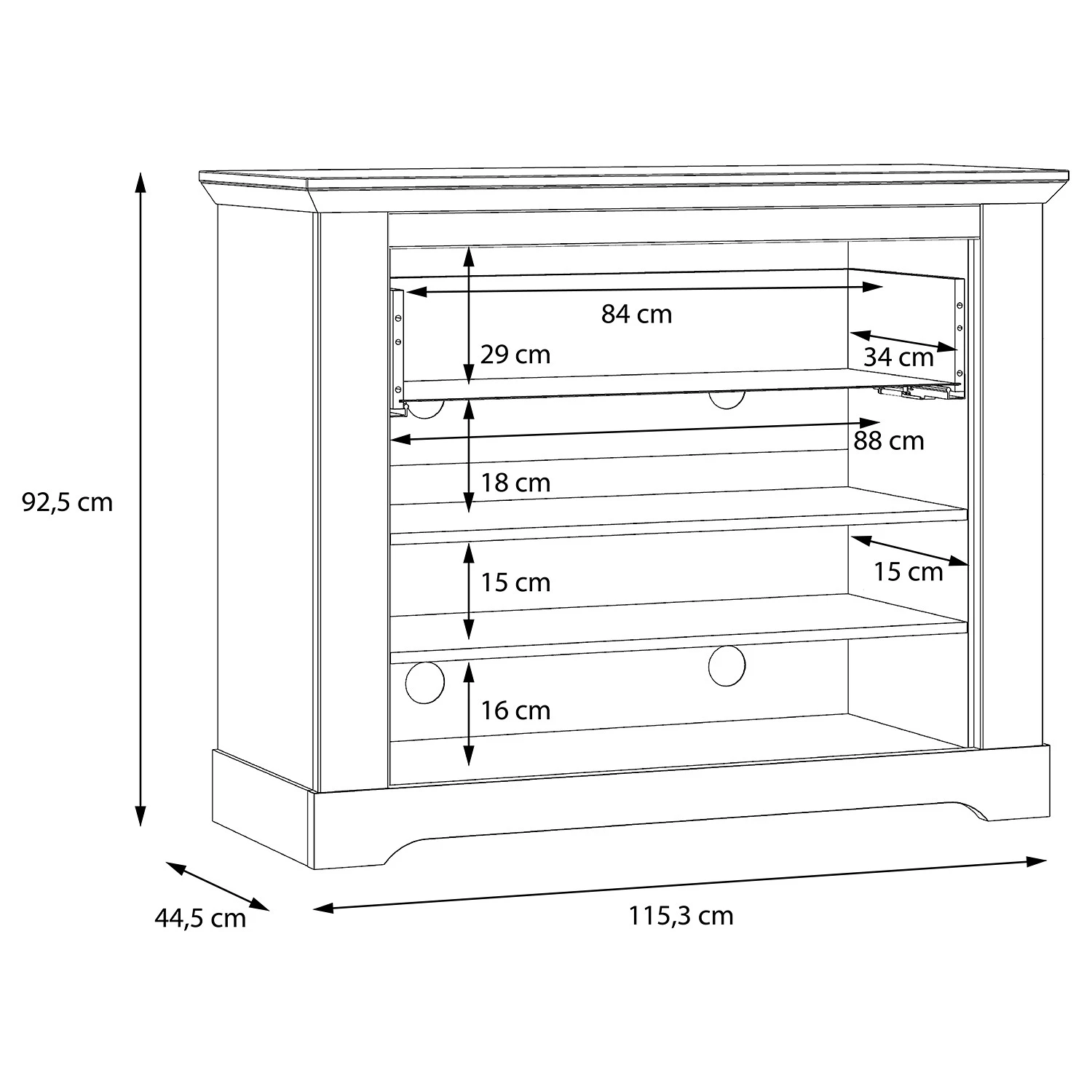 Ridgevalley Buffet Sandvik - Imitation chêne blanc / Imitation chêne Nelson 6 Ridgevalley Buffet Sandvik - Imitation chêne blanc / Imitation chêne Nelson – Image 6