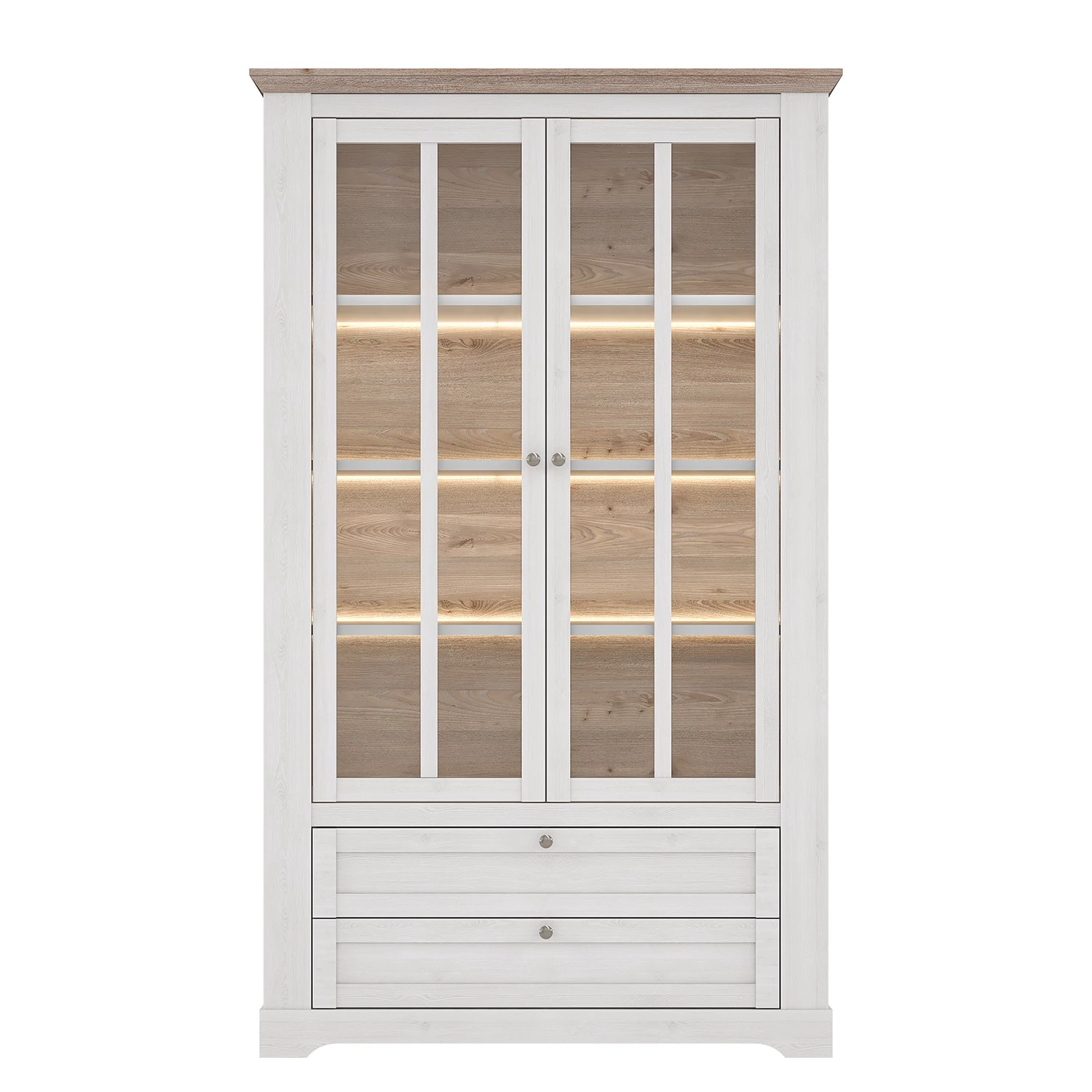 Ridgevalley Vitrine Sandvik - Éclairage inclus Imitation chêne blanc / Imitation chêne Nelson 3 Ridgevalley Vitrine Sandvik - Éclairage inclus Imitation chêne blanc / Imitation chêne Nelson – Image 3