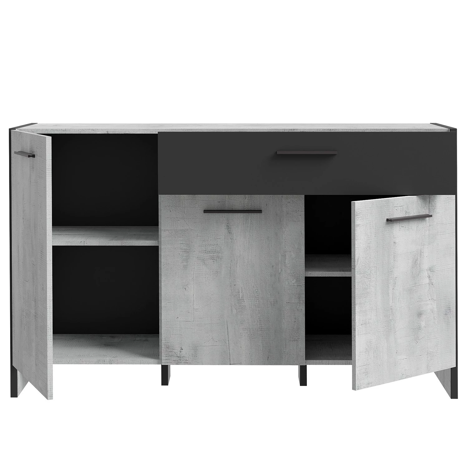 Loftscape Buffet Sahil - Imitation chêne Sorrento gris / Noir 6 Loftscape Buffet Sahil - Imitation chêne Sorrento gris / Noir – Image 6
