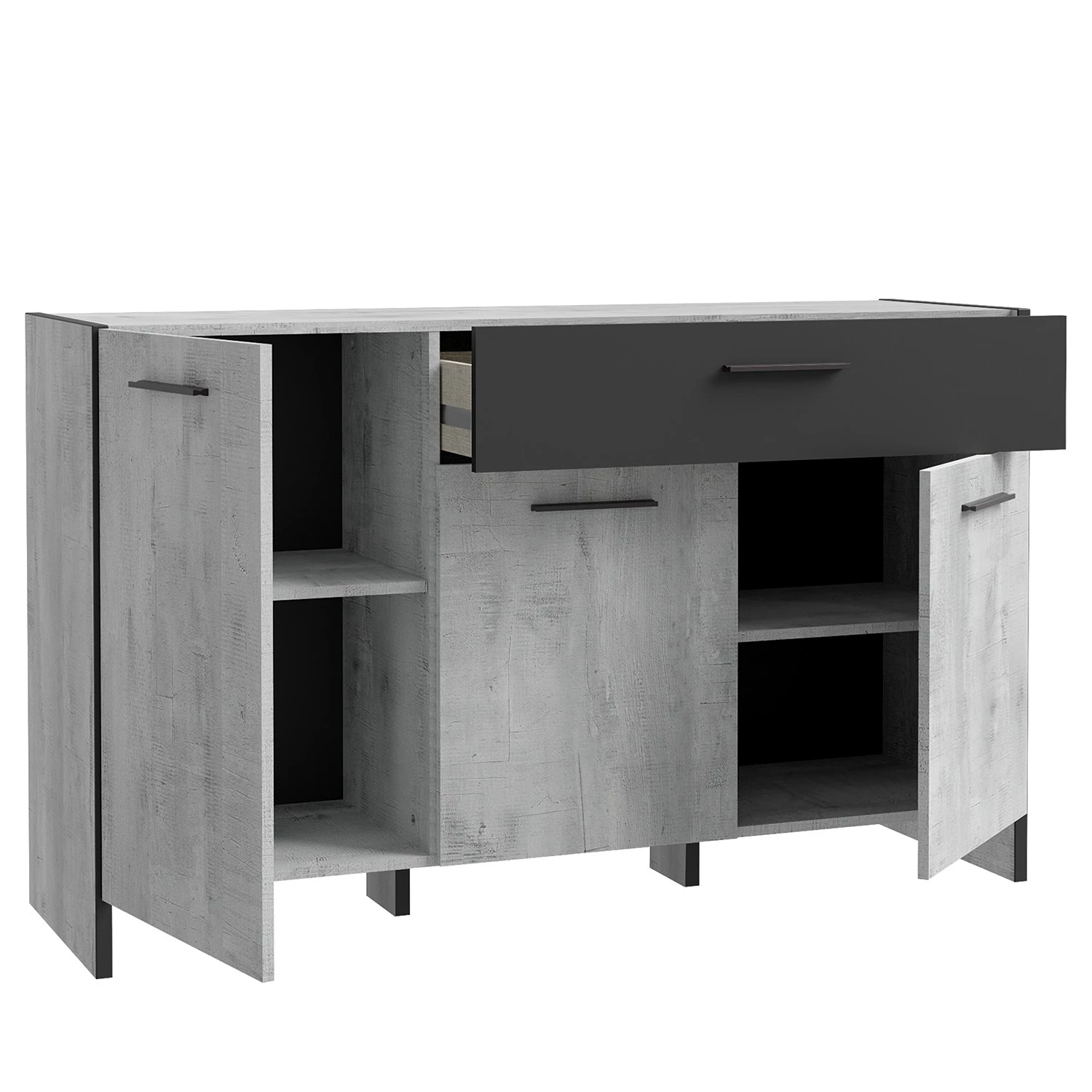 Loftscape Buffet Sahil - Imitation chêne Sorrento gris / Noir 7 Loftscape Buffet Sahil - Imitation chêne Sorrento gris / Noir – Image 7