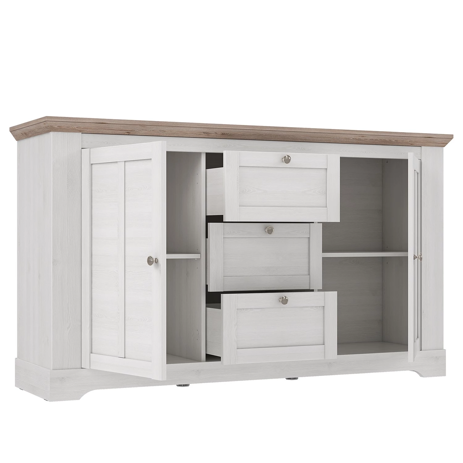 Ridgevalley Buffet Sandvik I - Imitation chêne blanc / Imitation chêne Nelson 4 Ridgevalley Buffet Sandvik I - Imitation chêne blanc / Imitation chêne Nelson – Image 4