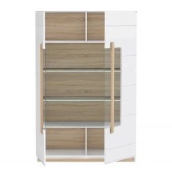Loftscape Vitrine Toscana - Éclairage inclus Blanc brillant / Imitation chêne Nelson -ÉcoMaison Soldes 1000342510 220331 035 DETAILS P000000001000342510