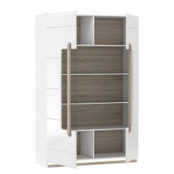 Loftscape Vitrine Toscana - Éclairage inclus Blanc brillant / Imitation chêne Nelson -ÉcoMaison Soldes 1000342510 220331 040 DETAILS P000000001000342510