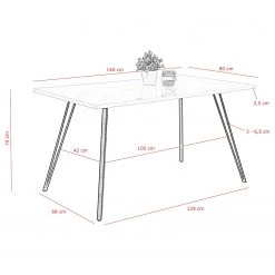 Loftscape Salle à manger Wilora (5 éléments) - Gris / Blanc brillant -ÉcoMaison Soldes 1000343894 220407 500 SKETCH DETAILS P000000001000343894 sketch
