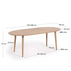 Norrwood Table Trebas - Extensible - Placage en chêne - Chêne -ÉcoMaison Soldes 1000344479 220412 500 SKETCH DETAILS P000000001000344479 sketch