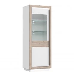 Loftscape Vitrine Wilander - Éclairage inclus - Blanc brillant / Imitation chêne Nelson -ÉcoMaison Soldes 1000344666 220414 030 DETAILS P000000001000344666
