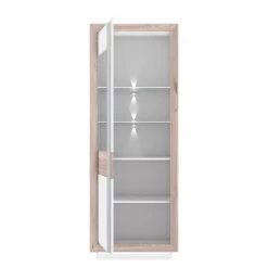 Loftscape Vitrine Wilander - Éclairage inclus - Blanc brillant / Imitation chêne Nelson -ÉcoMaison Soldes 1000344666 220414 045 DETAILS P000000001000344666