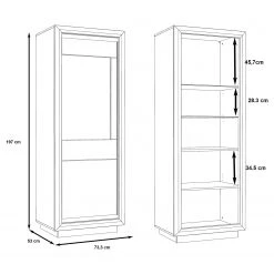 Loftscape Vitrine Wilander - Éclairage inclus - Blanc brillant / Imitation chêne Nelson -ÉcoMaison Soldes 1000344666 220414 500 SKETCH DETAILS P000000001000344666 sketch