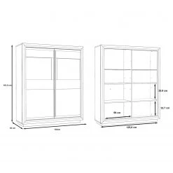 Loftscape Vitrine Wilander - Éclairage inclus - Blanc brillant / Imitation chêne Nelson -ÉcoMaison Soldes 1000344668 220414 500 SKETCH DETAILS P000000001000344668 sketch