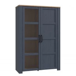 Ridgevalley Vitrine Vassia I - Imitation chêne Navy / Imitation chêne Riviera -ÉcoMaison Soldes 1000344686 220414 030 DETAILS P000000001000344686