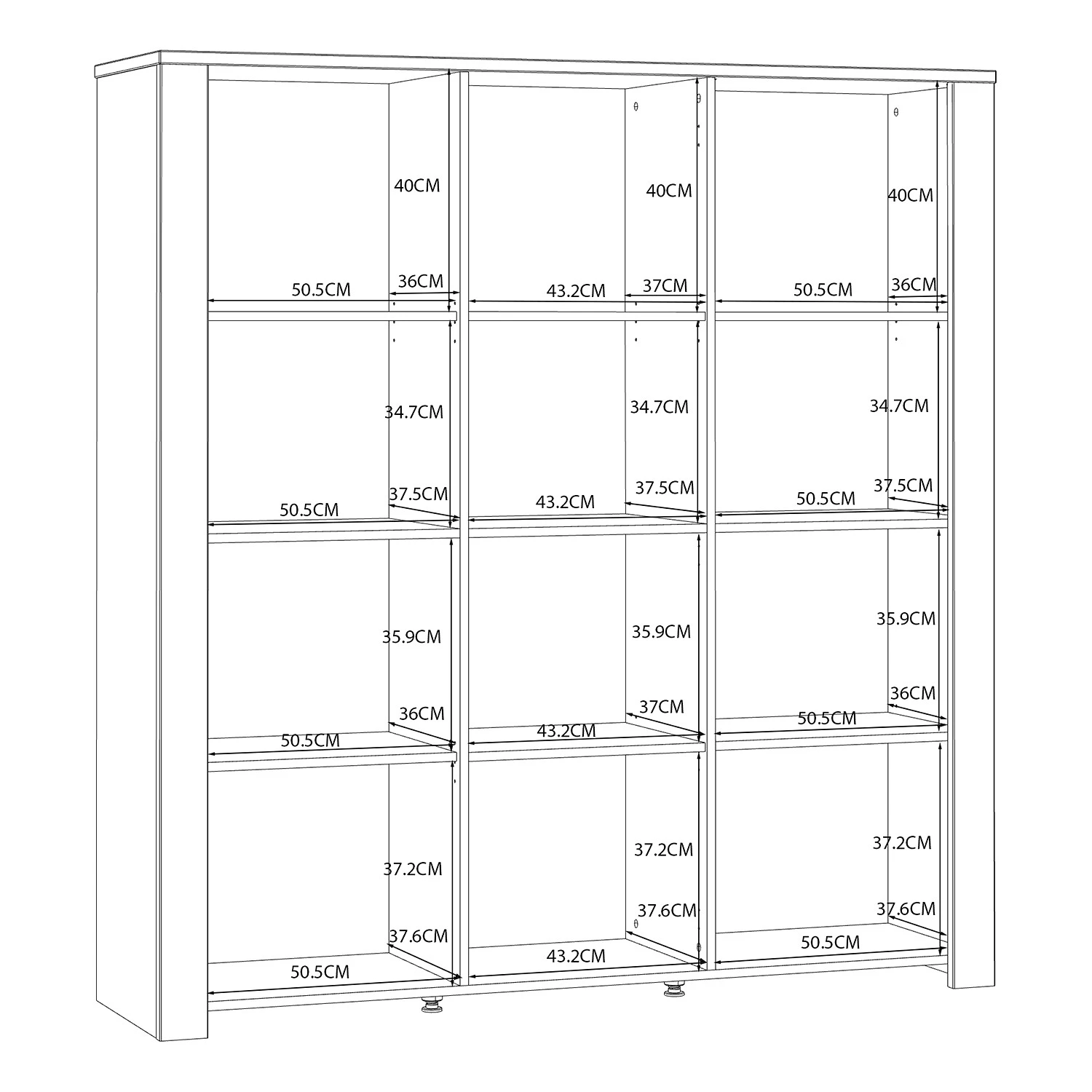 Ridgevalley Vitrine Vassia II - Imitation chêne Navy / Imitation chêne Riviera 11 Ridgevalley Vitrine Vassia II - Imitation chêne Navy / Imitation chêne Riviera – Image 11