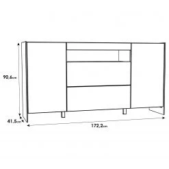 Loftscape Buffet Urban I - Éclairage Éclairage  - Blanc / Imitation chêne gris -ÉcoMaison Soldes 1000344691 220414 500 SKETCH DETAILS P000000001000344691 sketch