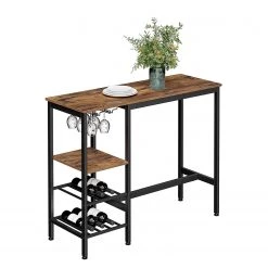 Red Living Table haute Vilhena - Imitation bois recyclé / Noir -ÉcoMaison Soldes 1000347219 220513 030 DETAILS P000000001000347219