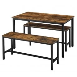 Red Living Salle à manger Pilbara (3 éléments) - Imitation bois recyclé / Noir -ÉcoMaison Soldes 1000347220 220513 030 DETAILS P000000001000347220