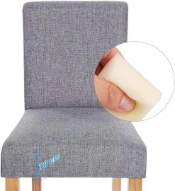 Red Living Chaises de bar Tullah (lot de 2) - Tissu / Hévéa massif et fer - Gris / Hévéa et argenté -ÉcoMaison Soldes 1000347232 220513 030 DETAILS P000000001000347232