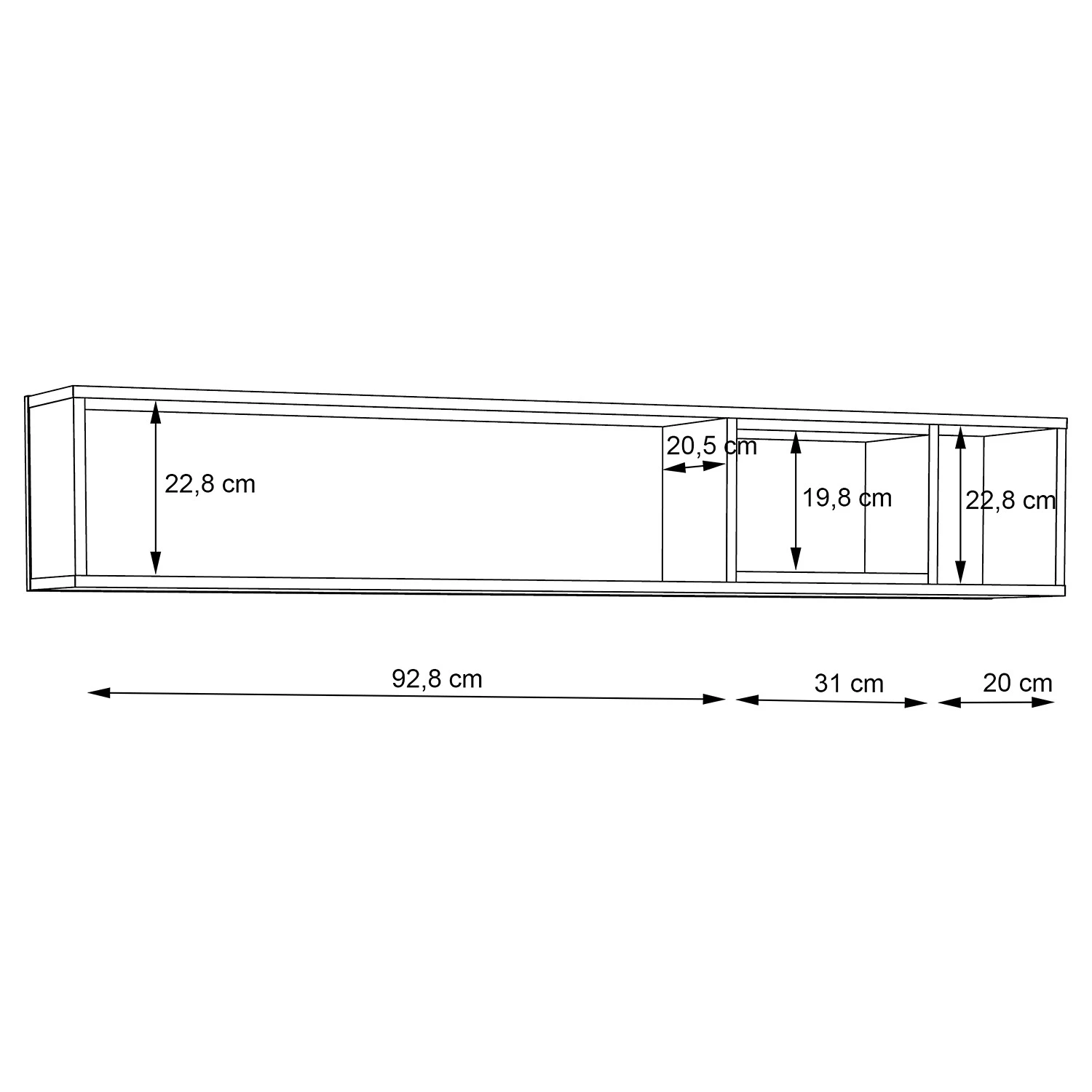 Loftscape Étagère murale Pesaro - Imitation chêne artisan / Noir 5 Loftscape Étagère murale Pesaro - Imitation chêne artisan / Noir – Image 5