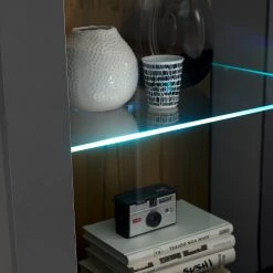 Loftscape Vitrine Accra - Anthracite / Imitation chêne 16 Loftscape Vitrine Accra - Anthracite / Imitation chêne -ÉcoMaison Soldes 1000348816 220506 032 DETAILS P000000001000348816